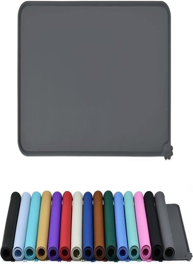 KPS Pet Feeding Mat | Silicone Non Slip Waterproof Pet Placemat | Pet Feeding Supplies for Floor | Pet Food Bowl Mat | Food & Water Prevent Spill Pad (Pack of 1,Multicolor)(19x12 inch) - Image 2